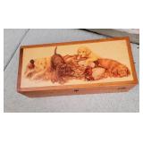 Ducks Unlimited Golden Retriever Puppy Wooden Chest Box