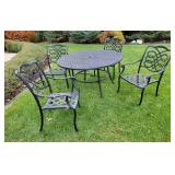 Heavy Cast Aluminum Patio Table and 4 Chairs