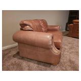 Distressed Leather Tan Loveseat