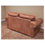 Distressed Leather Tan Loveseat