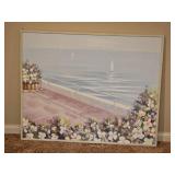 Santorini Coastal Sailing Scene Vintage Décor