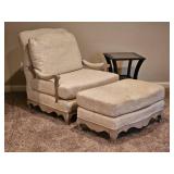 DR Kincaid Ivory Provincial Armchair Ottoman