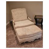 DR Kincaid Ivory Provincial Armchair Ottoman