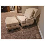 DR Kincaid Ivory Provincial Armchair Ottoman