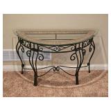 Crecent Glass Top Console Table