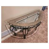 Crecent Glass Top Console Table
