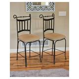 Scrolled Iron Frame Contemporary Bar Stools