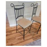 Scrolled Iron Frame Contemporary Bar Stools