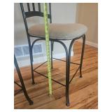 Scrolled Iron Frame Contemporary Bar Stools