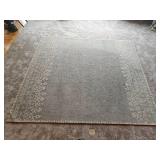 Pottery Barn Woolmark Contemporary Area Rug Blue & Ivory Tones ~ 8 x 10