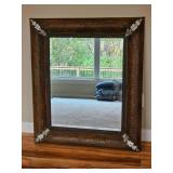 Laurel Leaf Adorned Metal Mantel Mirror