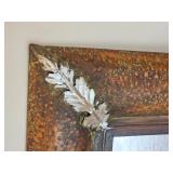 Laurel Leaf Adorned Metal Mantel Mirror