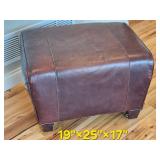 Pottery Barn Leather Ottoman