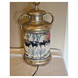 Charming Milk Jug Country Scene Lamp