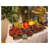 Faux Silk Flowers & Fruit Grouping