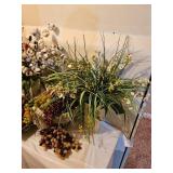 Faux Silk Flowers & Fruit Grouping