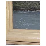 Misty Rockies Mountain Scape Original Oil - Artist Unknown