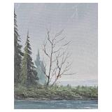 Misty Rockies Mountain Scape Original Oil - Artist Unknown