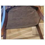 Traditional Burgundy Vinyl  Bankers Chairs Pair