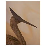 Metal Preening Crane Statues