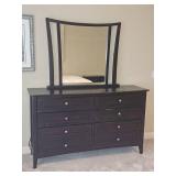 Aspenhome Lowboy 6 Drawer Dresser with Mirror Vanity