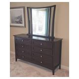 Aspenhome Lowboy 6 Drawer Dresser with Mirror Vanity