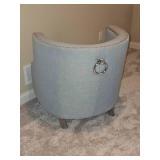 Contemporary Knocker Accented Barrel Slipper Chair