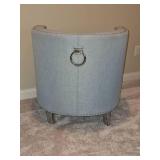 Contemporary Knocker Accented Barrel Slipper Chair