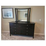 Aspenhome Lowboy 6 Drawer Dresser with Mirror Vanity