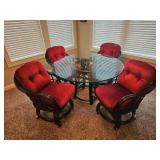 Vintage Rattan Card Table Set from Lane Furniture