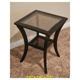 Modern Contemporary Caned Side Table