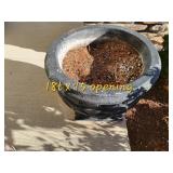 Black Concrete Grecian Urn Garden Planters