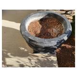 Black Concrete Grecian Urn Garden Planters