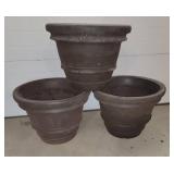 Brown Resin Planter ~ Set of 3