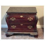 Century Furniture 2-Drawer Bombay Nightstand w/ Marble Top