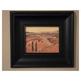 Large Framed Tuscany Vineyard Landscape Fine Art Print