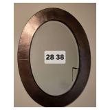 Large Oval Metal Framed Wall Mirror Ð 28" x 38"