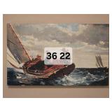 Large Sailing Ship Canvas Wall Art Ð Boys on Boat