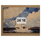 Large Sailboat Harbor Canvas Wall Art Ð Fishing Schooner, Nassau - Winslow Homer