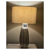 Tall Metallic Ribbed Table Lamp w/ Shade