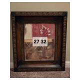 Framed Floral Decorative Fine Art Print Ð Red / White