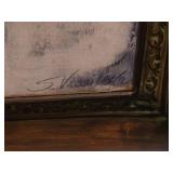 Framed Floral Decorative Fine Art Print - Neutral / White