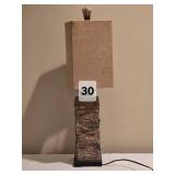 Rustic Stone Texture Table Lamp Ð Rectangle Shade