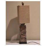 Rustic Stone Texture Table Lamp Ð Rectangle Shade