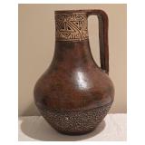 Large Tribal Motif Ceramic Jug Vase