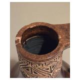 Large Tribal Motif Ceramic Jug Vase