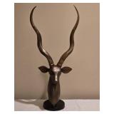 Tall Metal Kudu Antelope Sculpture Decor