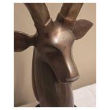 Tall Metal Kudu Antelope Sculpture Decor