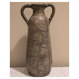 Large Crackle Glaze Double Handle Vase
