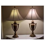 Pair of Transitional Urn Form Table Lamps